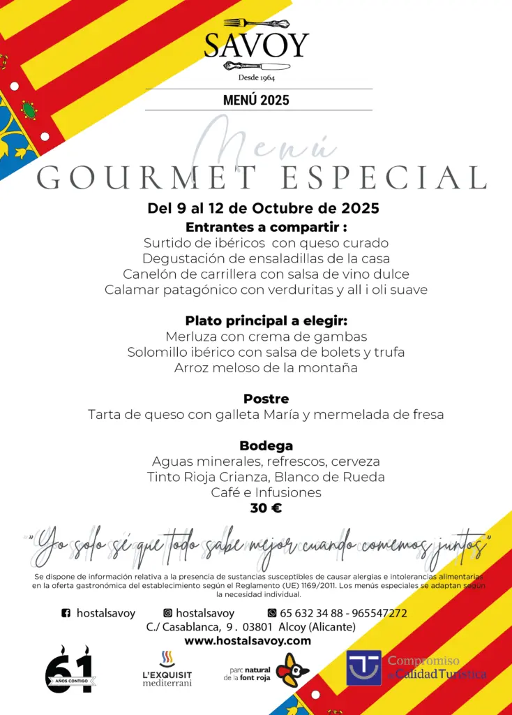 Menú Gourmet Especial