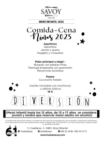 Comida/Cena Niños 2025