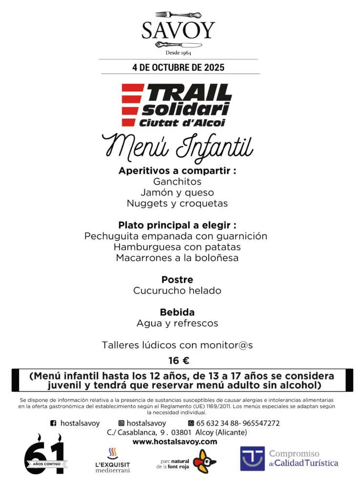 Menú Trail Solidari