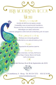 Menú Modernista Fin de Semana