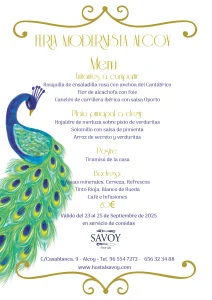 Menú Modernista Entre Semana