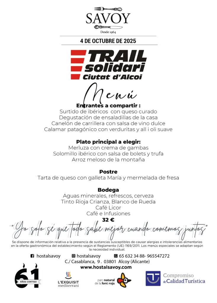 Menú Infantil Trail Solidari