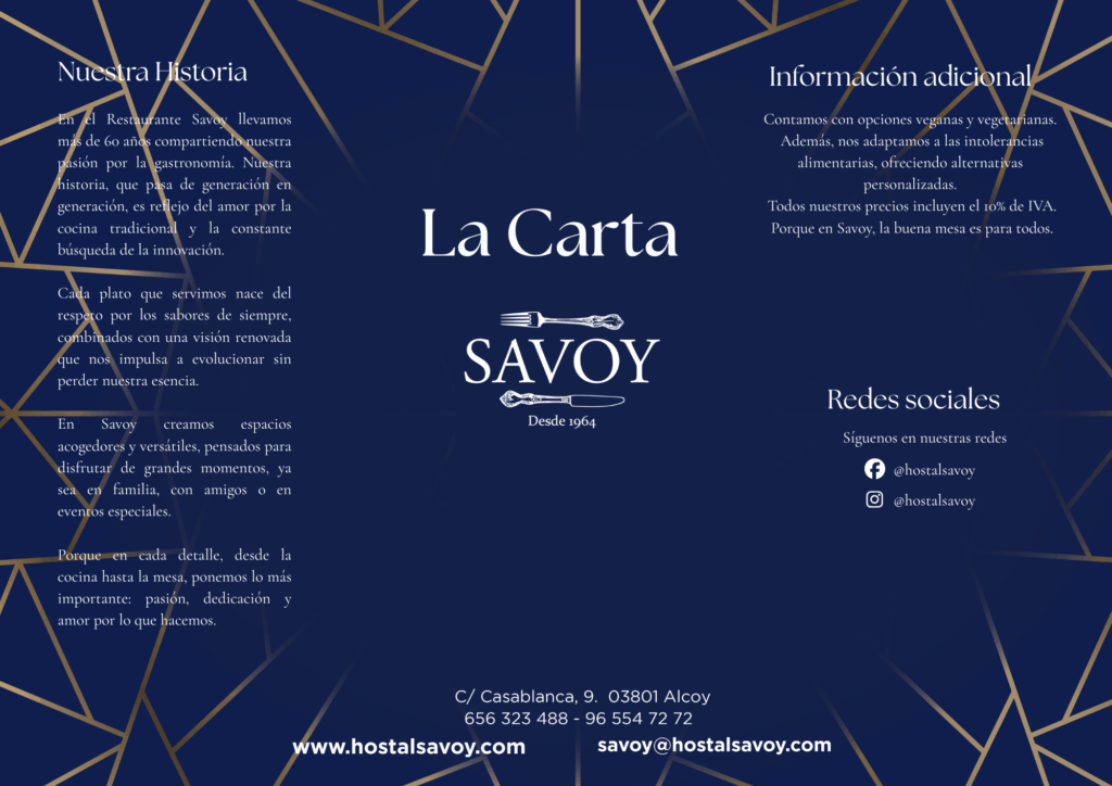 Nuevo Formato Carta Savoy 2026