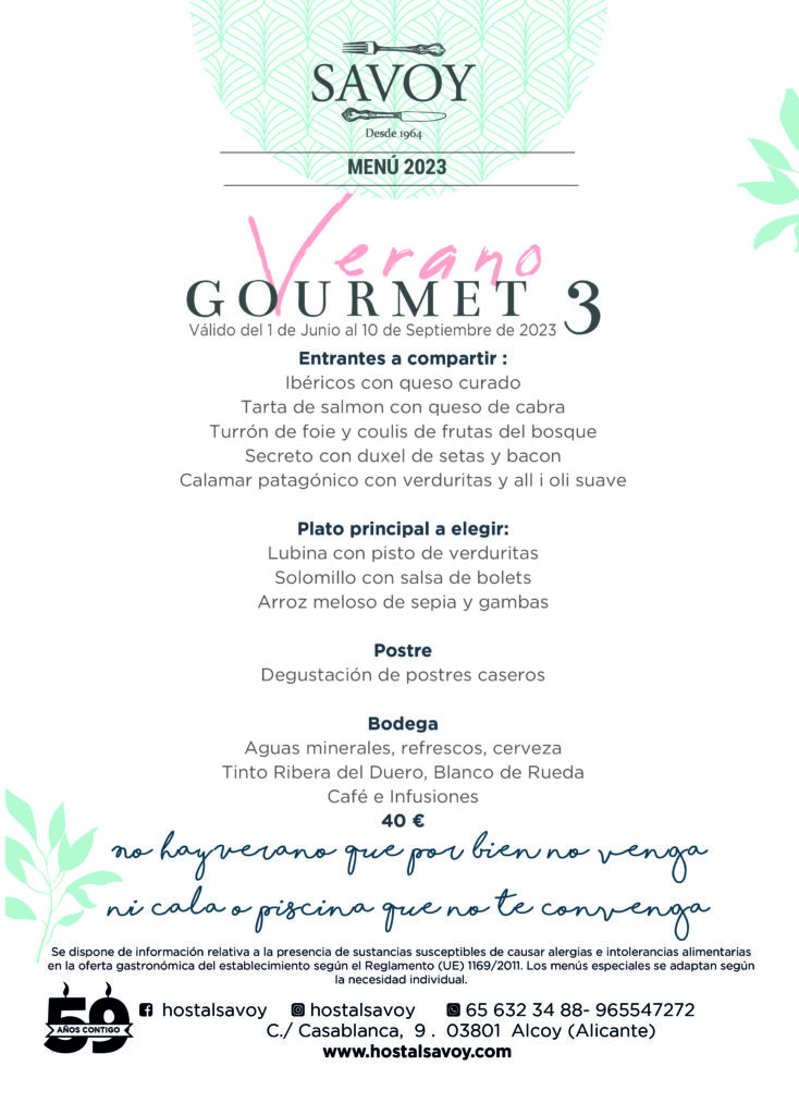 Menú Verano Gourmet 3