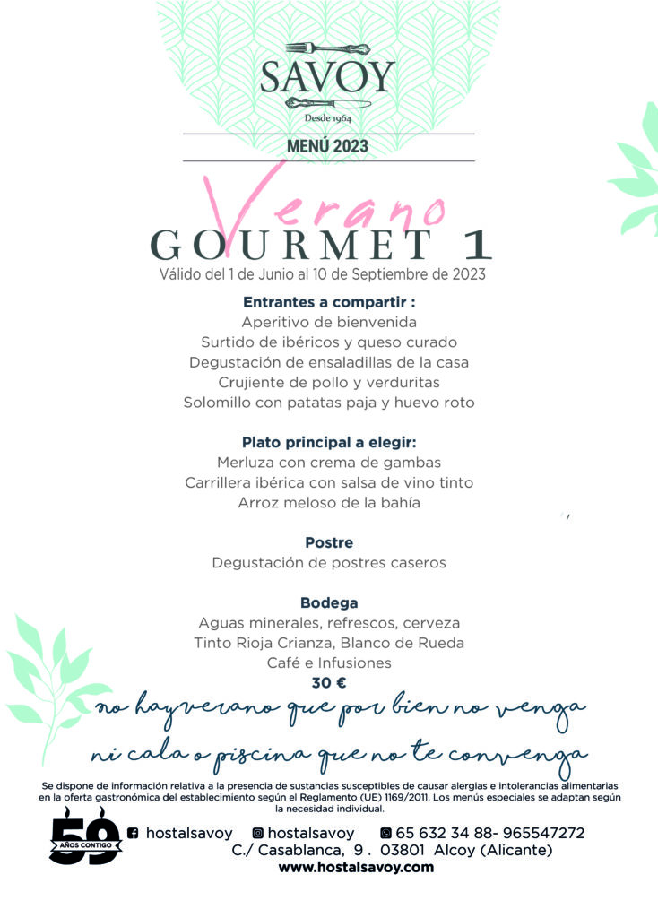 Menú Verano Gourmet 1