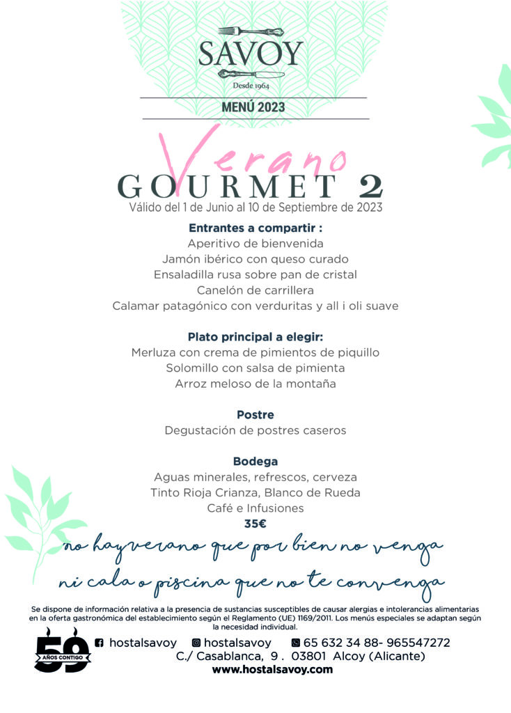 Menú Verano Gourmet 2 