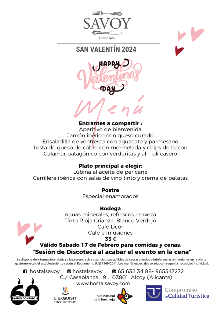 Menú San Valentín