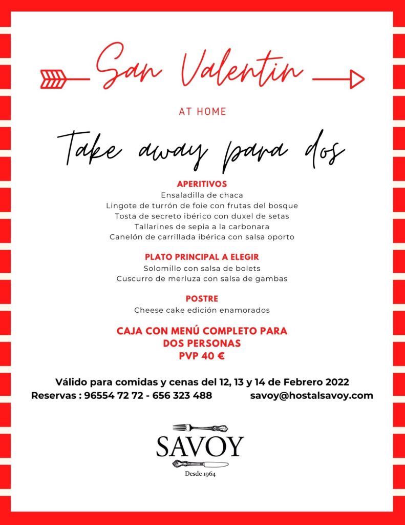 Menú San Valentín Take Away 2022